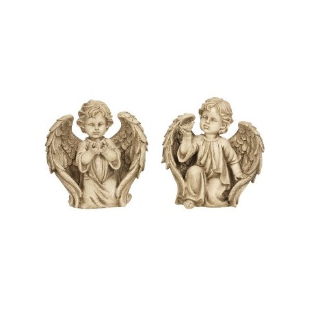 ANGE AGENOUILLE AVEC OISEAU H26.5CM Ass.2P