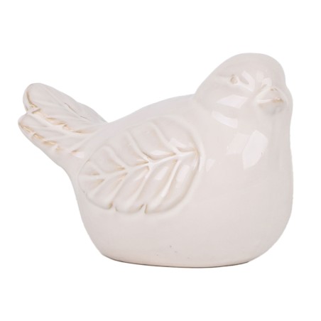 OISEAU VERNIS BLANC 13X9 H10CM /6P