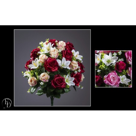 FLEURS ROSE LYS H50CM les 4P