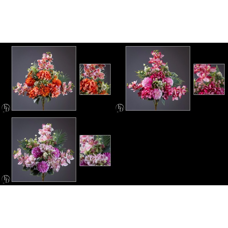 FLEURS ZINNIA CYMBIDIUM H62CM les 6P