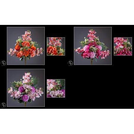 FLEURS ZINNIA CYMBIDIUM H62CM les 6P