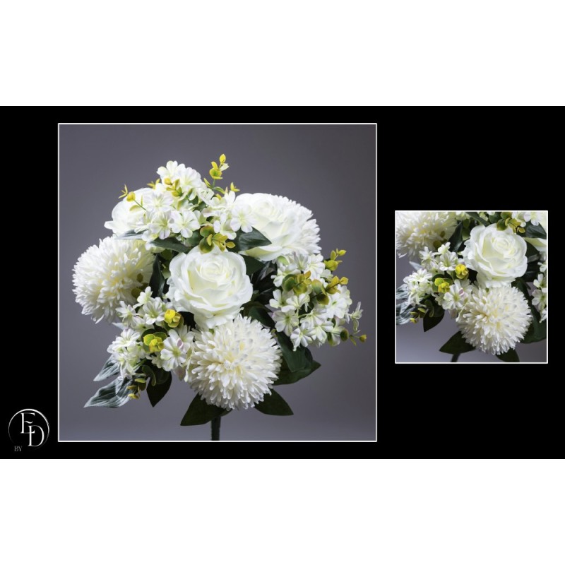 FLEURS ROSE POMPON H48CM les 6P