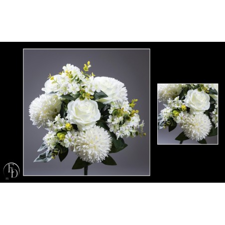 FLEURS ROSE POMPON H48CM les 6P