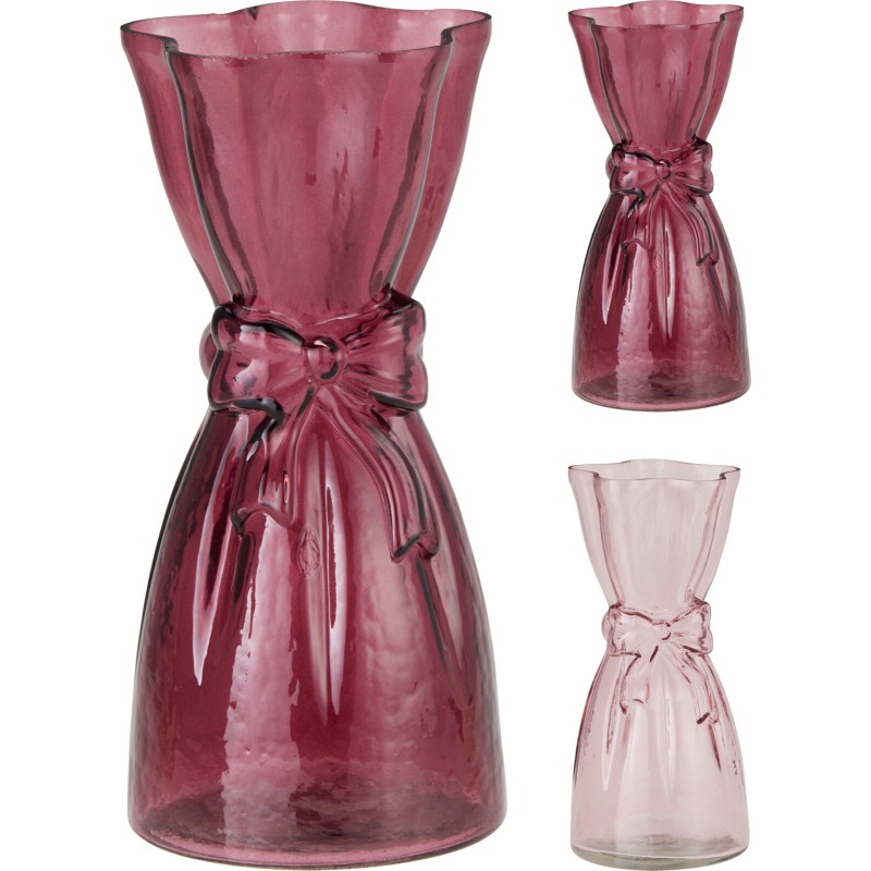 VASE EN VERRE NOEUD H25CM les 2P