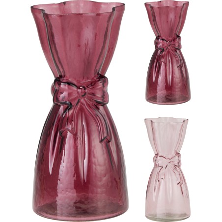 VASE EN VERRE NOEUD H25CM les 2P