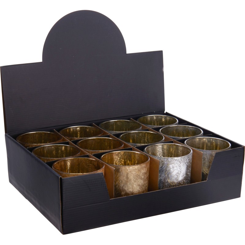 BOUGEOIRE VERRE RUSTIQUE Ø8 H10CM les 12P