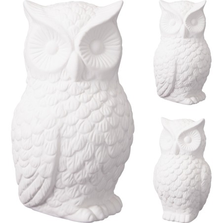 HIBOU BLANC H18CM (assort.3) les 3P
