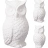 HIBOU BLANC H18CM (assort.3) les 3P