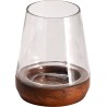 PHOTOPHORE VERRE & BOIS H17CM les 4P