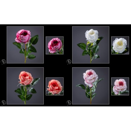 FLEUR ROSE SUR TIGE H66CM les 24P