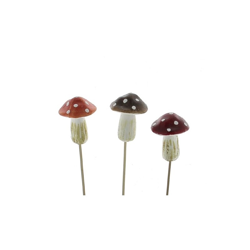 CHAMPIGNON DECO COULEUR 4.5CM les 12P