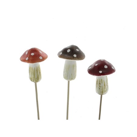 CHAMPIGNON DECO COULEUR 4.5CM les 12P