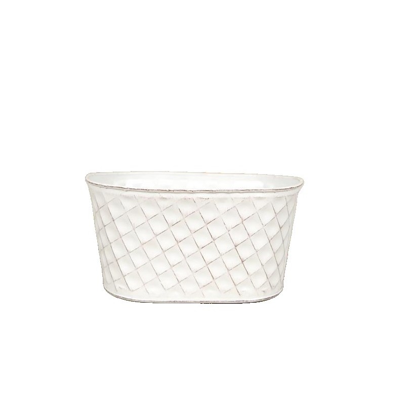 ZINC-COUPE OVALE LOSANGE 21.5X11 H10CM pièce