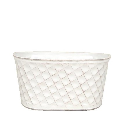 ZINC-COUPE OVALE LOSANGE 21.5X11 H10CM pièce