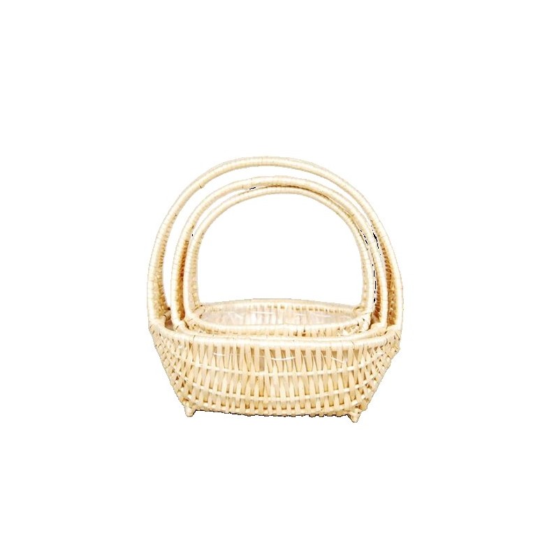 CORBEILLE OSIER NATUREL OVALE SET 3P