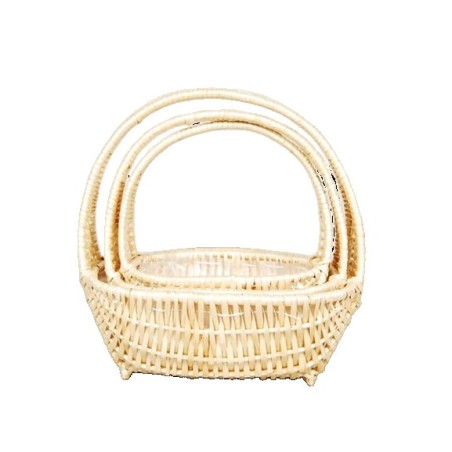 CORBEILLE OSIER NATUREL OVALE SET 3P