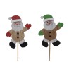 PERE-NOEL BOIS rouge et vert PIQUE les 12P