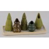 VASE EN GRES SUP.BOIS 21X8CM les 3P
