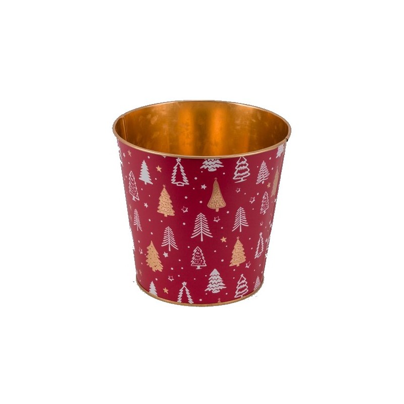 ZINC-POT MAISON ROUGE ET OR Ø13.5CM les 8P