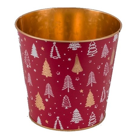 ZINC-POT MAISON ROUGE ET OR Ø13.5CM les 8P