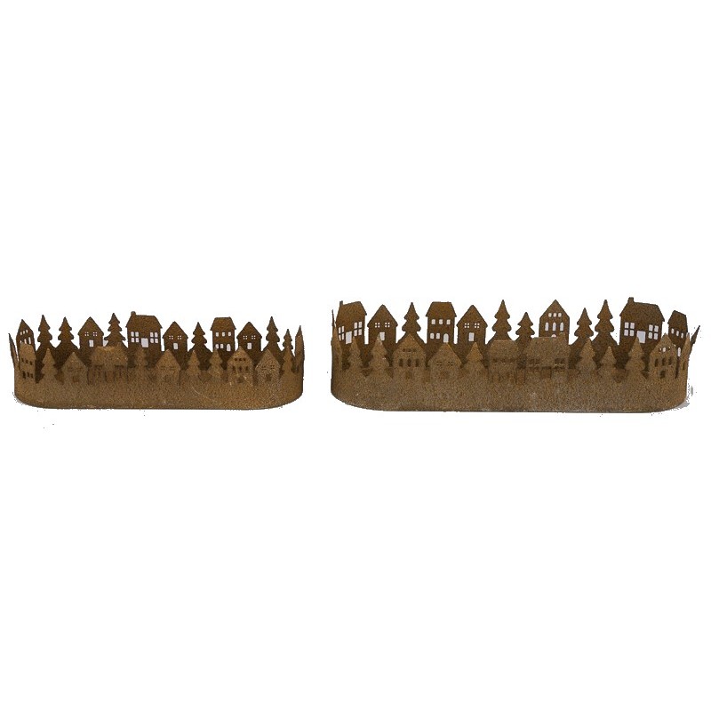 COUPE METAL OVALE "MAISON" SET 2P