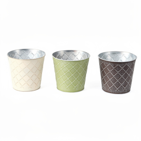 ZINC-POT LOSANGE Ø10.5CM assort. les 15P