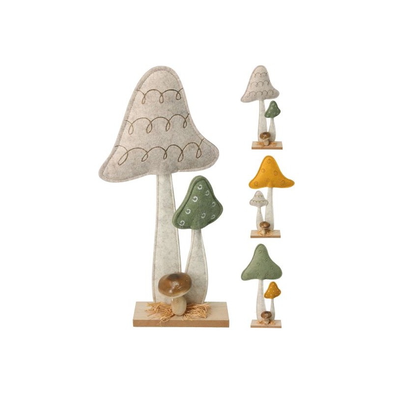 CHAMPIGNON FEUTRINE/SOCLE H36CM (assort.3) les 6P