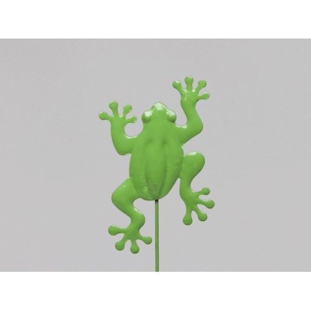 GRENOUILLE METAL VERTE 10CM PIQUE /16