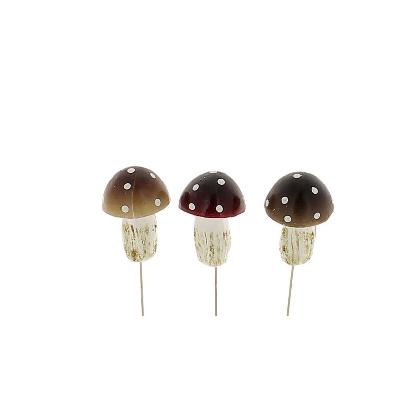CHAMPIGNON DECO COULEUR 6CM les 12P