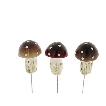 CHAMPIGNON DECO COULEUR 6CM les 12P
