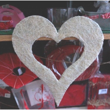 COEUR SISAL BLANCHI 40CM /4P