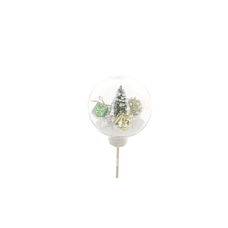 BOULE TRANSP.DECOR DE NOEL à l'intérieur les 12P