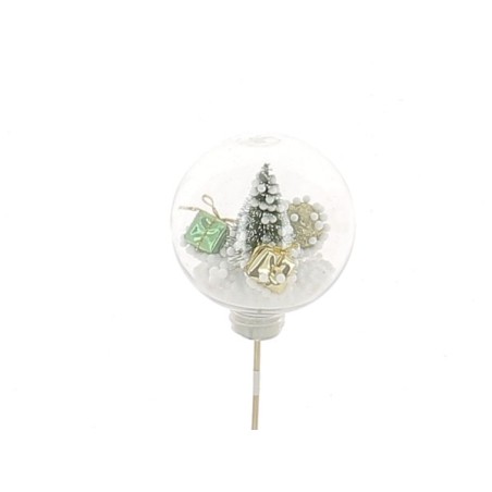 BOULE TRANSP.DECOR DE NOEL à l'intérieur les 12P