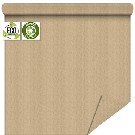 PAPIER KRAFT UNI FOND RECYCLE NATURE 80CM X 120M
