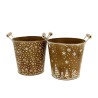 ZINC-POT BRUN DECOR NOEL BLANC 018 H17CM les 6P