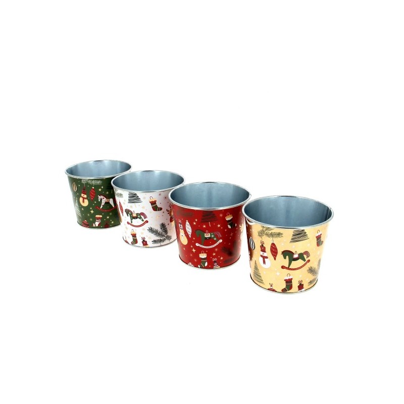 ZINC-POT NOEL "cheval bascule" 011.5 H09.5CM les 12P