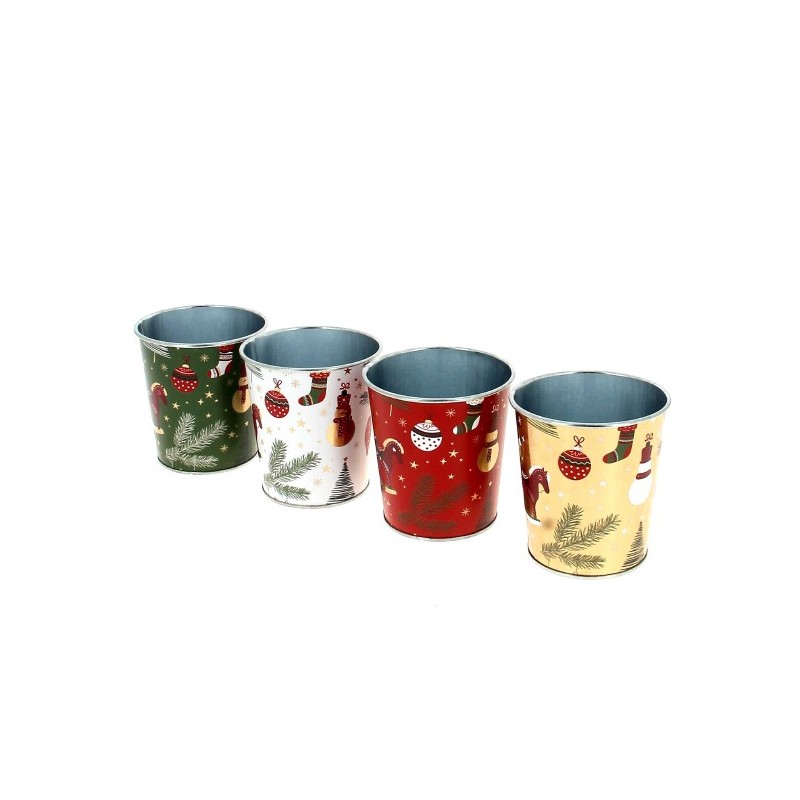 ZINC-POT NOEL "cheval bascule" 08 H08CM les 12P