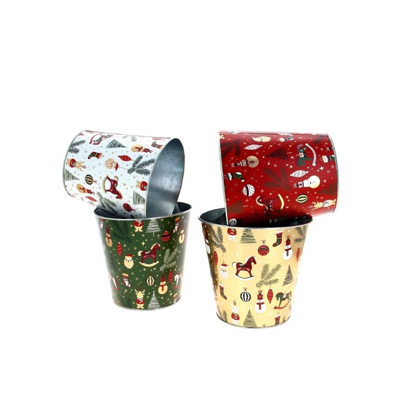ZINC-POT NOEL "cheval bascule" 017 H16CM les 12P
