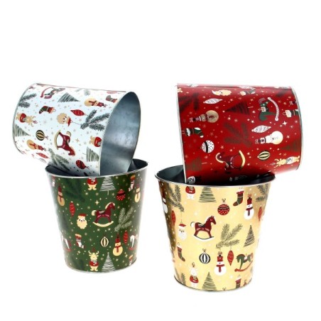 ZINC-POT NOEL "cheval bascule" 017 H16CM les 12P