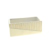 JARDINIERE STRIE BLANC & OR 16X7 H6.7CM les 6P