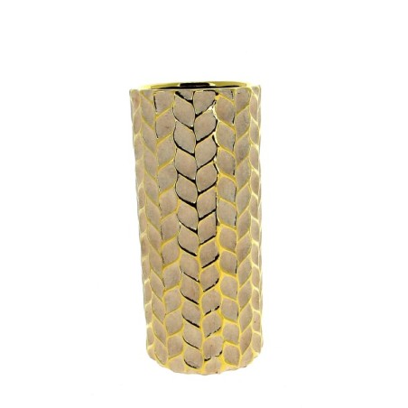 VASE BEIGE & OR 014 H33CM à la pièce