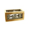 CUBE VERRE/2 CADRE BOIS & ZINC 18.5X10.5 H8.5CM pièce