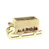 LUGE BOIS "JOYEUSES FETES" 20X7.5 H6.5CM pièce
