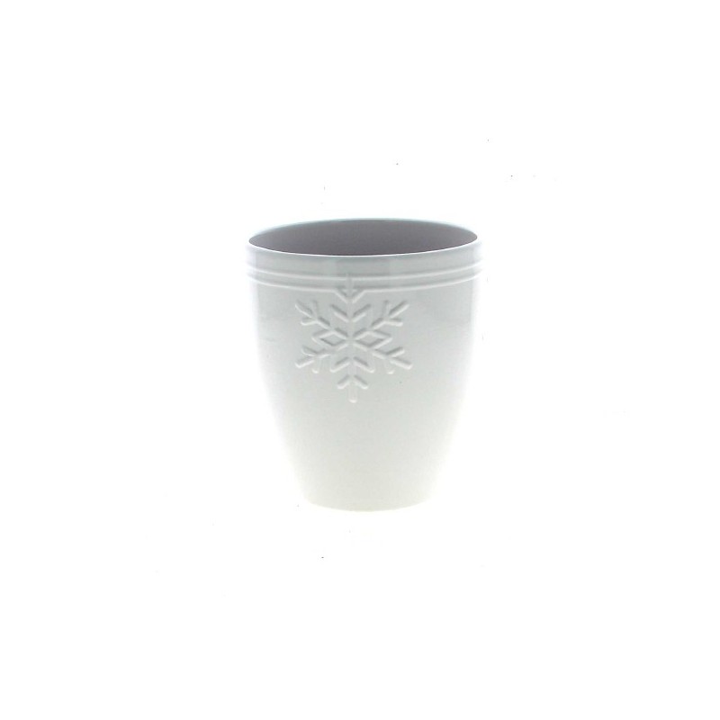 C.POT FLOCON BLANC 013 H14CM les 6P