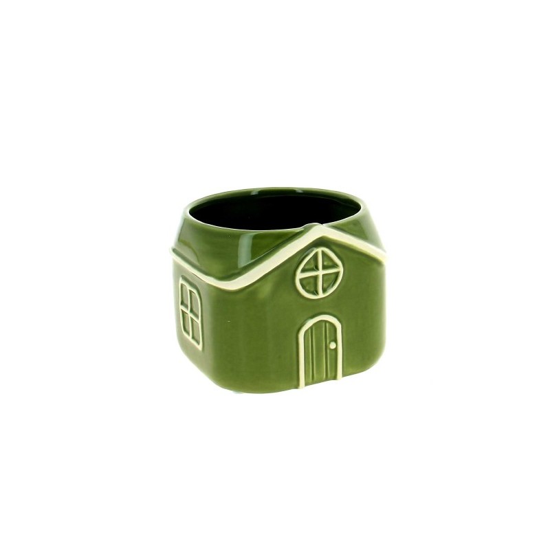 C.POT CHALET VERT 13.8X13.8 H11CM les 6P