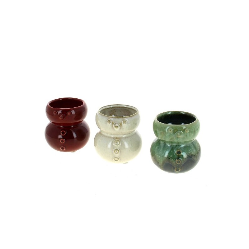 C.POT BONHOMME DE NEIGE 08.5 H8.5CM les 6P