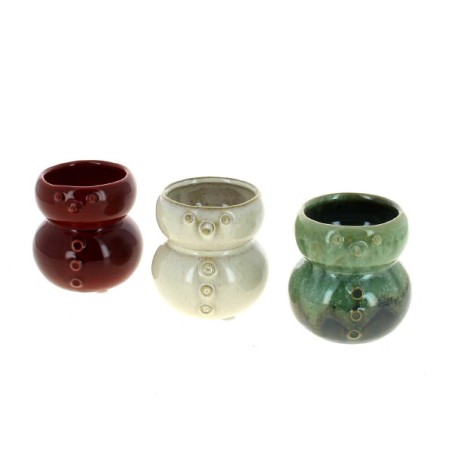 C.POT BONHOMME DE NEIGE 08.5 H8.5CM les 6P