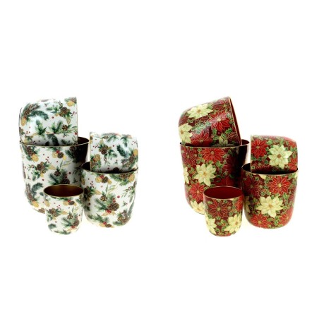 C.POT "POINSETTIA" METAL SET 5P