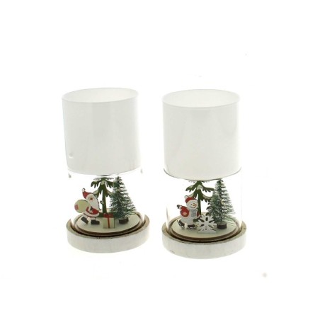 VERRERIE NOEL + LED 07.5CM H15CM les 2P