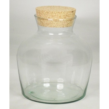 VERRE TERRARIUM + BOUCHON H21CM /1P
